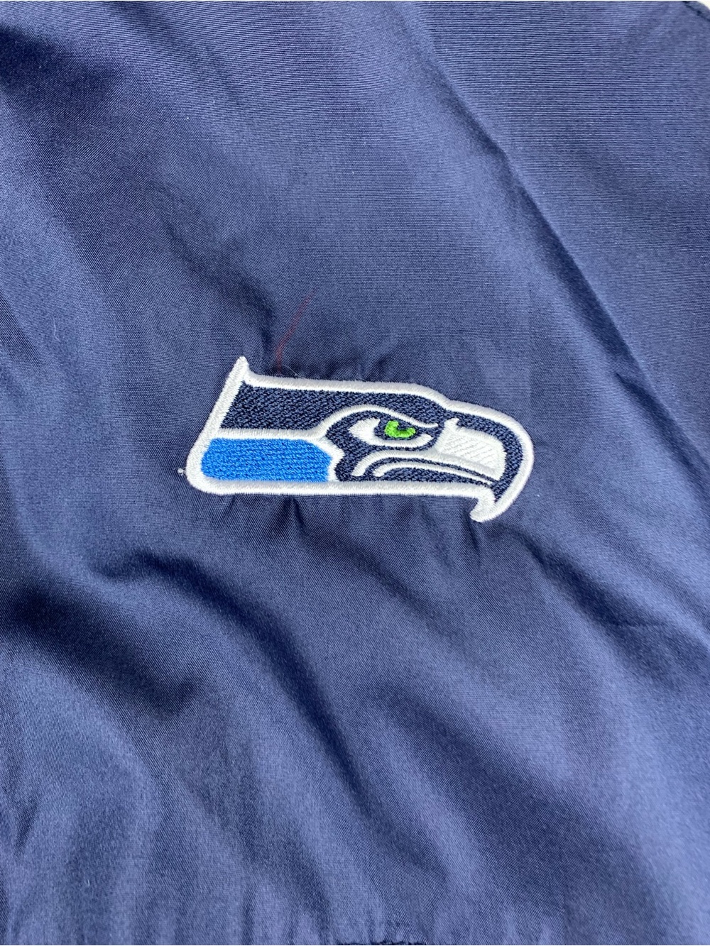 Vintage SEATTLE SEAHAWKS Jacket Adult Large Blue White Full Zip Windbreaker - Picture 2 of 7